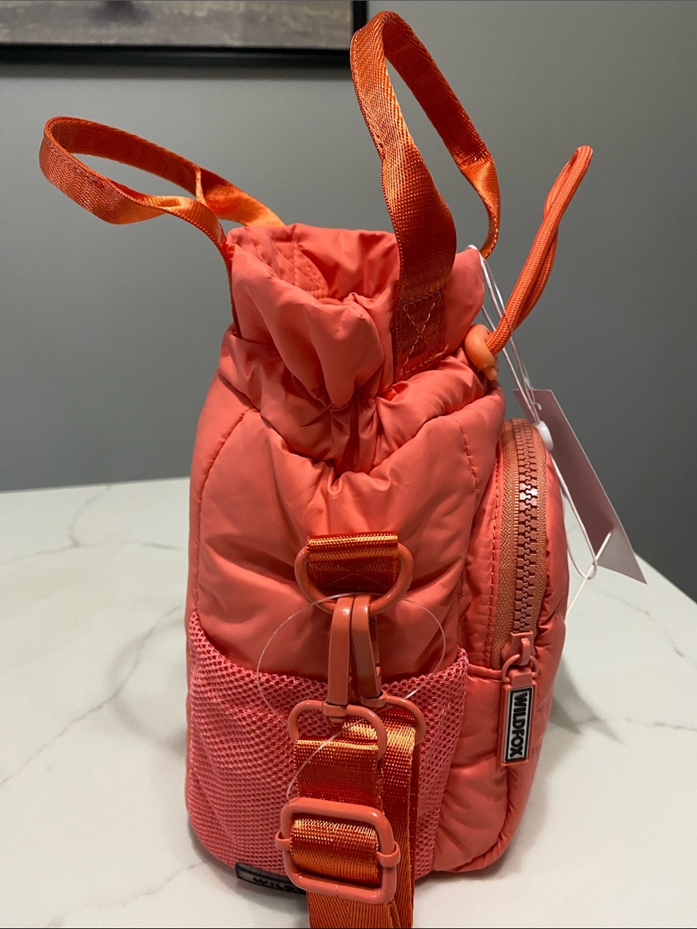 Wildfox Coral Orange Mini Crossbody Water Bottle Holder - Picture 4 of 12